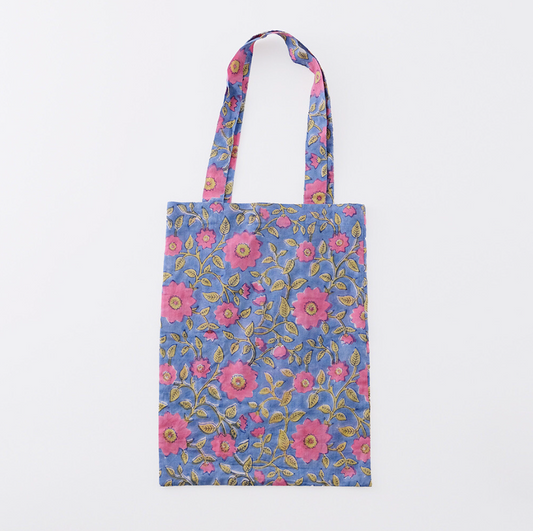 ブロックプリントのミニトートバッグ :インド製