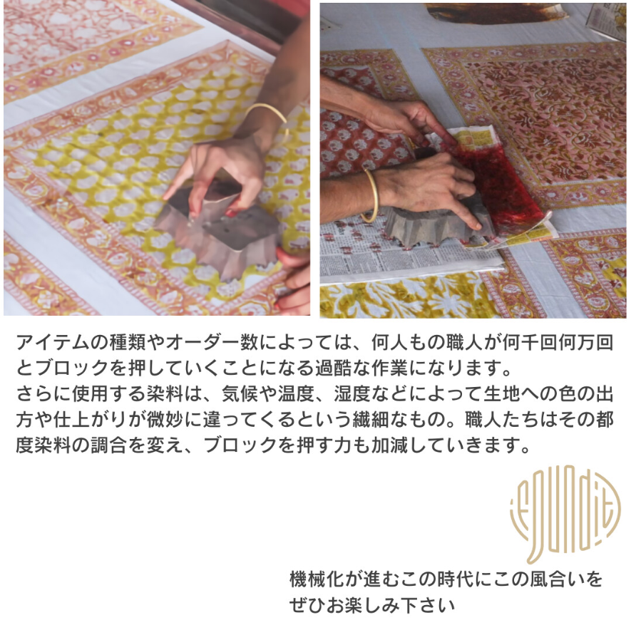 ブロックプリントのミニトートバッグ :インド製
